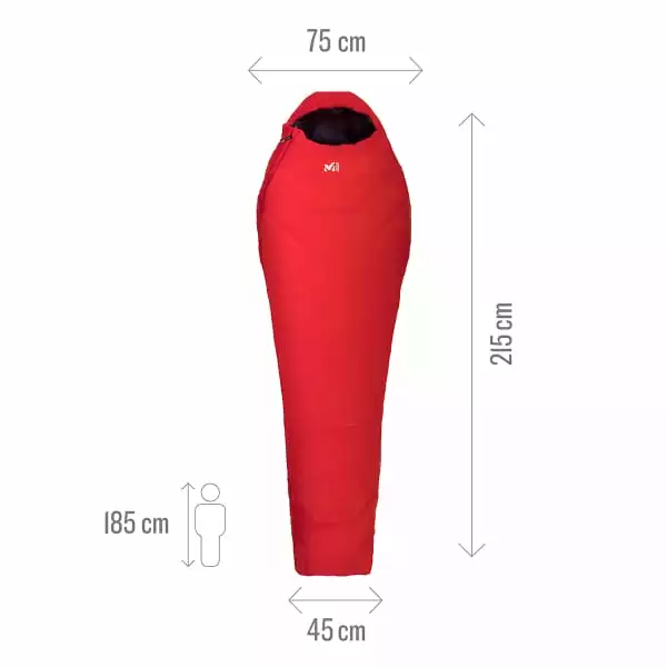 Sacs De Couchage MILLET BAIKAL 1500 REG RED 23 Rouge 2 Sacs De Couchage MILLET BAIKAL 1500 REG RED 23 Rouge – Image 2