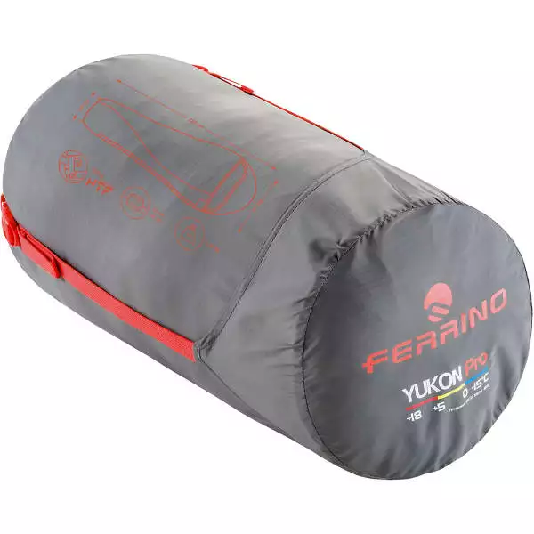Sacs De Couchage FERRINO SLEEPINGBAG YUKON PRO ORANGE 22 Rouge / Gris 3 Sacs De Couchage FERRINO SLEEPINGBAG YUKON PRO ORANGE 22 Rouge / Gris – Image 3