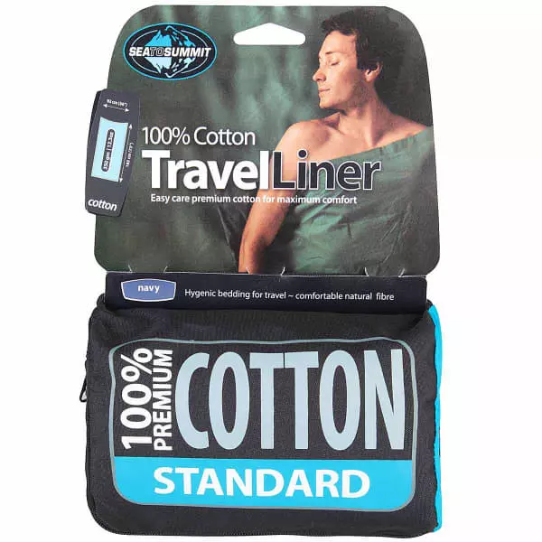 Draps Sac De Couchage SEA TO SUMMIT COTON TRAVEL LINER RECTANGULAR STANDARD NAVY BLUE 22 Bleu 2 Draps Sac De Couchage SEA TO SUMMIT COTON TRAVEL LINER RECTANGULAR STANDARD NAVY BLUE 22 Bleu – Image 2