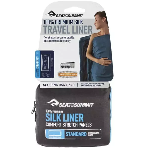 Draps Sac De Couchage SEA TO SUMMIT DRAP DE SAC SOIE STRETCH MUMMY TAPERED NAVY BLUE 22 Bleu 1 Draps Sac De Couchage SEA TO SUMMIT DRAP DE SAC SOIE STRETCH MUMMY TAPERED NAVY BLUE 22 Bleu